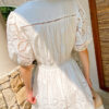 French Riviera Broderie Anglaise Scalloped Cotton Womens Mini Dress
