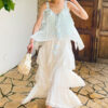 French Riviera Breathable Lyocell Scalloped Lace Trim Womens Cami Top