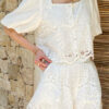 French Riviera Scalloped Broderie Anglaise Womens Shorts Set