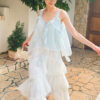French Riviera Breathable Lyocell Scalloped Lace Trim Womens Cami Top