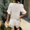 French Riviera Scalloped Broderie Anglaise Womens Shorts Set