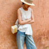 French Riviera Broderie Anglaise Womens Asymmetric Ruffled Blouse