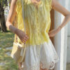 French Riviera Scalloped Broderie Anglaise Cotton Linen Womens Shorts