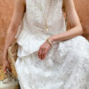 French Riviera Broderie Anglaise Womens Asymmetric Ruffled Blouse