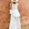 French Riviera Broderie Anglaise Womens Asymmetric Ruffled Blouse