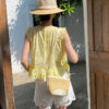 French Riviera Scalloped Broderie Anglaise Cotton Linen Womens Shorts