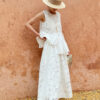 French Riviera Broderie Anglaise Womens Asymmetric Ruffled Blouse