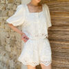 French Riviera Scalloped Broderie Anglaise Womens Shorts Set