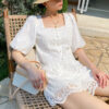 French Riviera Scalloped Broderie Anglaise Womens Shorts Set