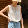 French Riviera Broderie Anglaise Cotton Womens Midi Two Piece Set