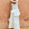French Riviera Broderie Anglaise Womens Asymmetric Ruffled Blouse
