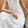 French Riviera Broderie Anglaise Womens Asymmetric Ruffled Blouse