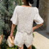 French Riviera Scalloped Broderie Anglaise Womens Shorts Set
