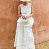 French Riviera Broderie Anglaise Womens Asymmetric Ruffled Blouse
