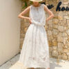 French Riviera Broderie Anglaise Cotton Womens Midi Two Piece Set