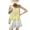 French Riviera Scalloped Broderie Anglaise Cotton Linen Womens Shorts
