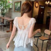 French Riviera Broderie Anglaise Cotton Womens Puff Sleeve Blouse