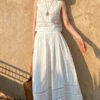 French Riviera Broderie Anglaise Airy Cotton Womens Midi Two Piece