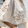 French Riviera Scalloped White Broderie Anglaise Womens Tops