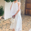 French Riviera Scalloped Broderie Anglaise Womens A Line Midi Skirt