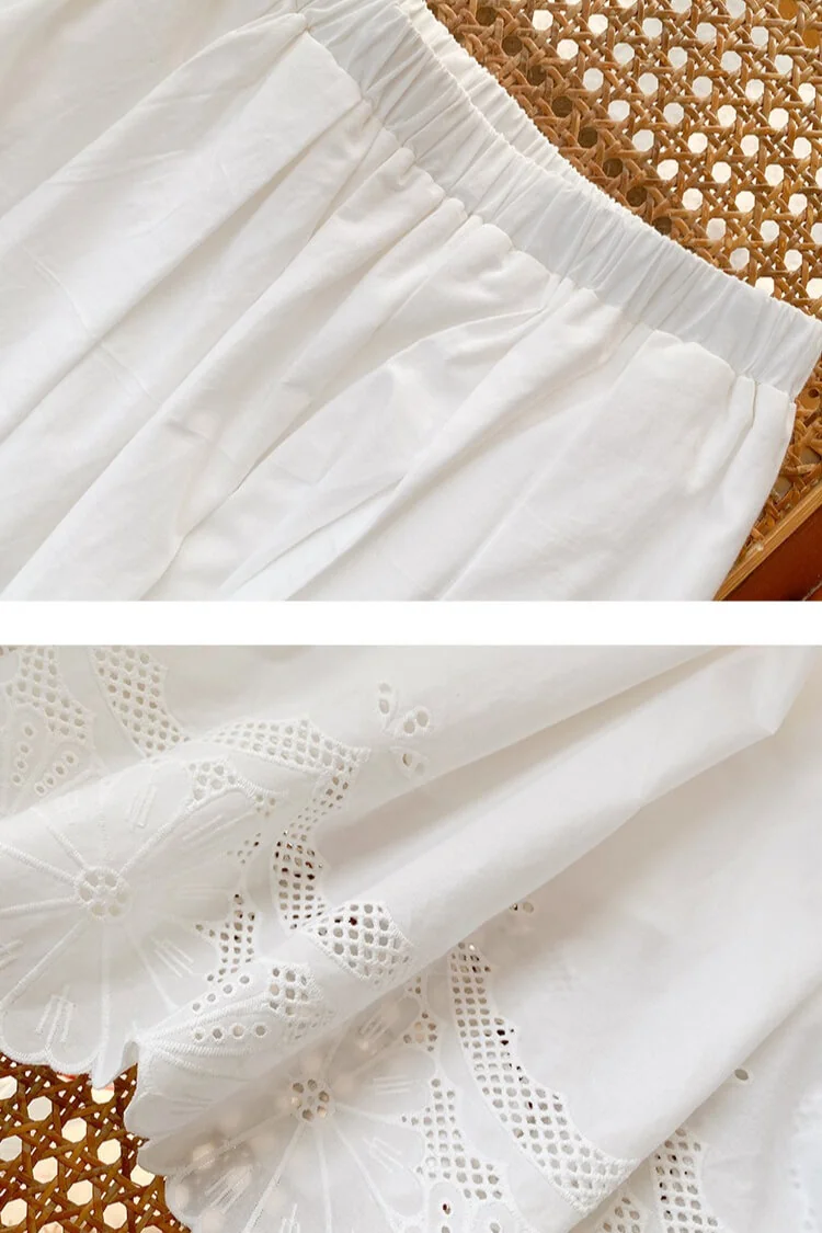 French Riviera Cotton Broderie Anglaise Womens Sleeveless Blouse