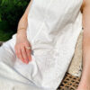 French Riviera Cotton Linen Eyelet Womens Sleeveless Shift Mini Dress