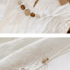 French Riviera Scalloped Broderie Anglaise Cotton Womens Midi Skirt Set