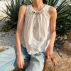 French Riviera Cotton Broderie Anglaise Womens Sleeveless Blouse