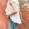 French Riviera Breathable Cotton Broderie Anglaise Womens Blouse