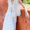 French Riviera Broderie Anglaise White Cotton Women Summer Top