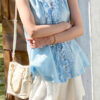 French Riviera Breathable Linen Lyocell Crochet Belt Womens Shorts