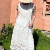 French Riviera Scalloped Embroidery Linen Lyocell Womens Top