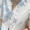 French Riviera Cotton Broderie Anglaise Womens Short Sleeve Blouse