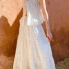 French Riviera Broderie Anglaise Cotton Womens Summer Midi Skirt