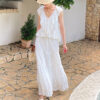 French Riviera Breathable Cotton Broderie Anglaise Womens Blouse