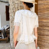 French Riviera Cotton Broderie Anglaise Off White Short Sleeve Blouse