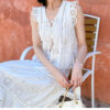 French Riviera Broderie Anglaise White Cotton Women Summer Top