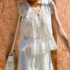 French Riviera Broderie Anglaise White Cotton Women Summer Top