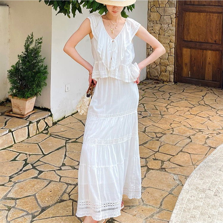 French Riviera Breathable Cotton Broderie Anglaise Womens Blouse