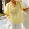 French Riviera Floral Broderie Anglaise Breathable Cotton Women Blouse