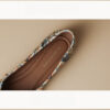 Romantic Bohemian Beaded Satin Womens Square Toe Flats