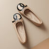 French Riviera Quilted Cushioned Womens Slip On Bow Ballet Flats