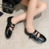 French Riviera Breathable Buckle Strap Womens Mary Jane Flat Shoes