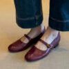 Modern Minimalist Sheepskin Low Heel Buckle Strap Womens Mary Janes