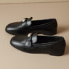 Timeless Classic Smooth Faux Leather Womens Flat Metal Detail Loafers