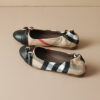 French Riviera Check Buckled Cap Toe Womens Slip On Ballet Pumps