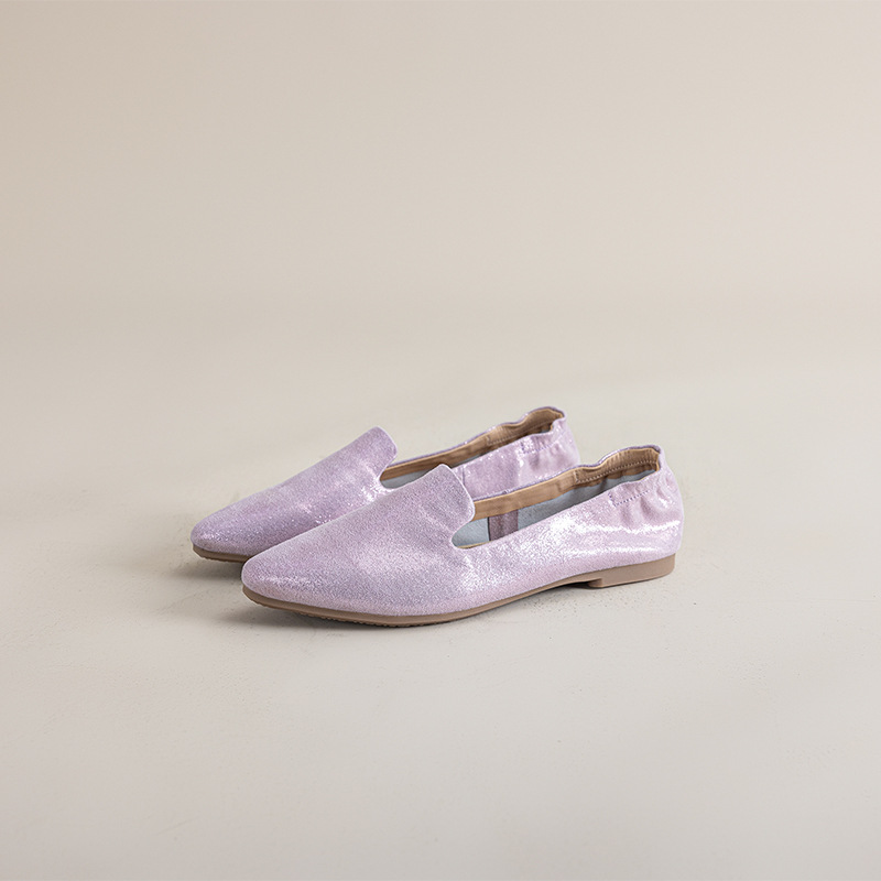 Casual Chic Foldable Sheepskin Womens Pointed Toe Slip On Flats