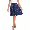 Casual Chic Stretch Novelty Print Womens High Waist A Line Midi Skirt