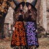 Halloween Layered Mesh Tulle Womens Elastic Waist A Line Midi Skirt