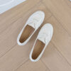 Casual Chic Perforated Sheepskin Leather Womens Flat Mary Janes